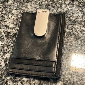 Dopp Black Leather Money Clip Wallet